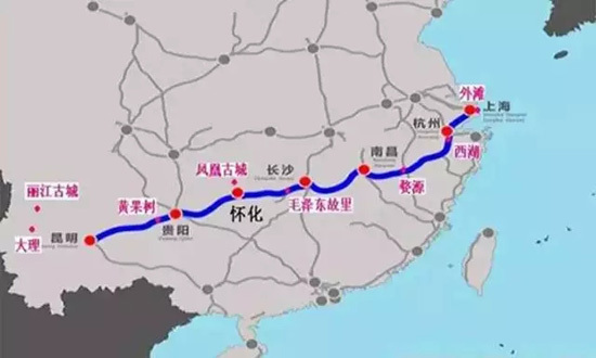 沪昆高铁12月28日全线贯通 杭州至昆明9小时