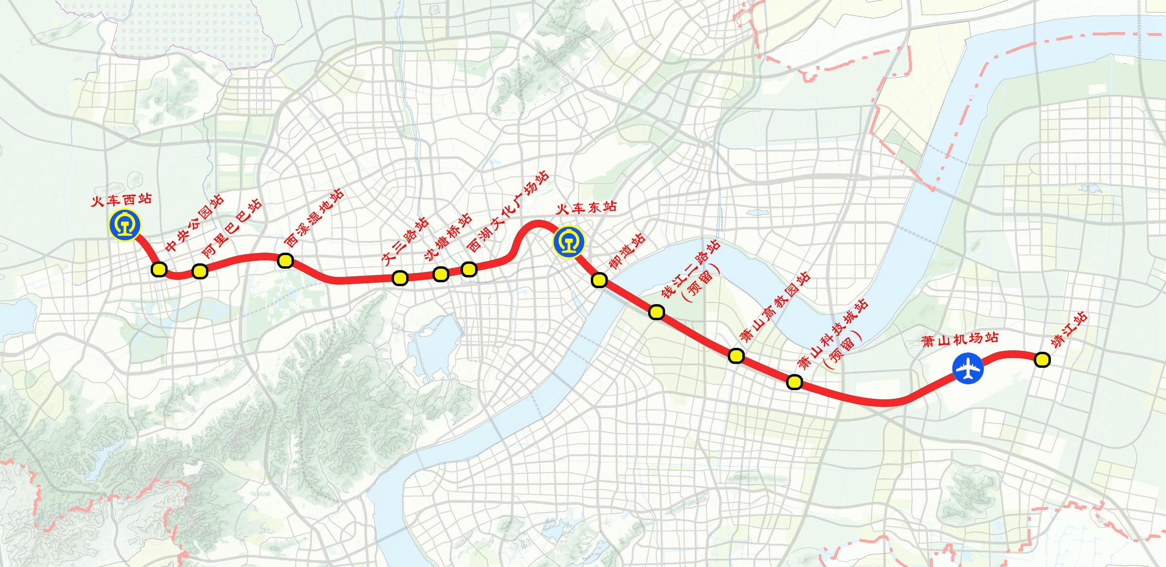 杭州将有一条中轴"穿心"快线 汽车西站到机场50分钟就够了