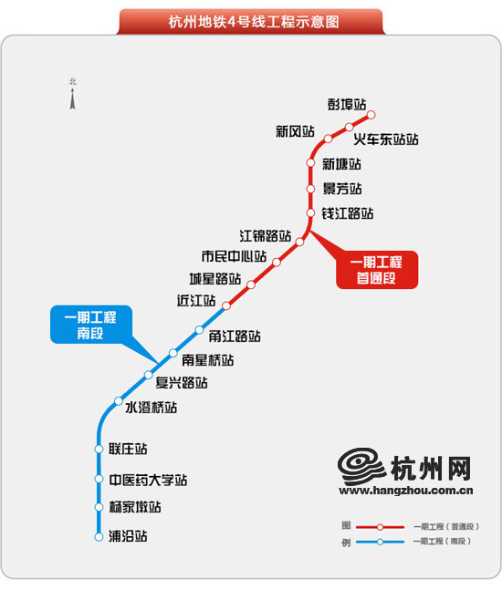 杭州地铁4号线二期图图片