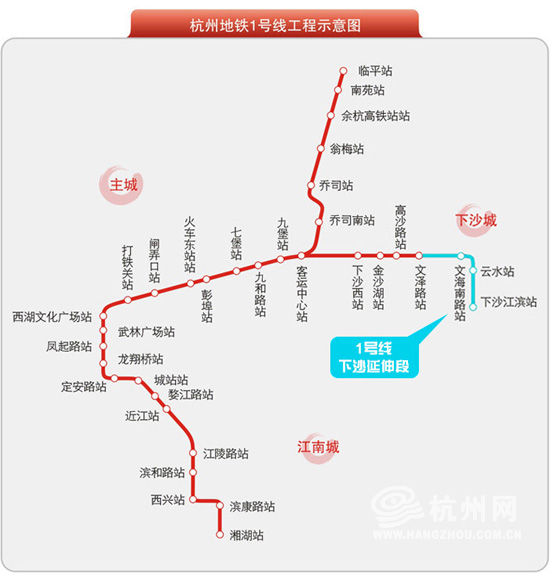 杭州1号地铁站线路图图片