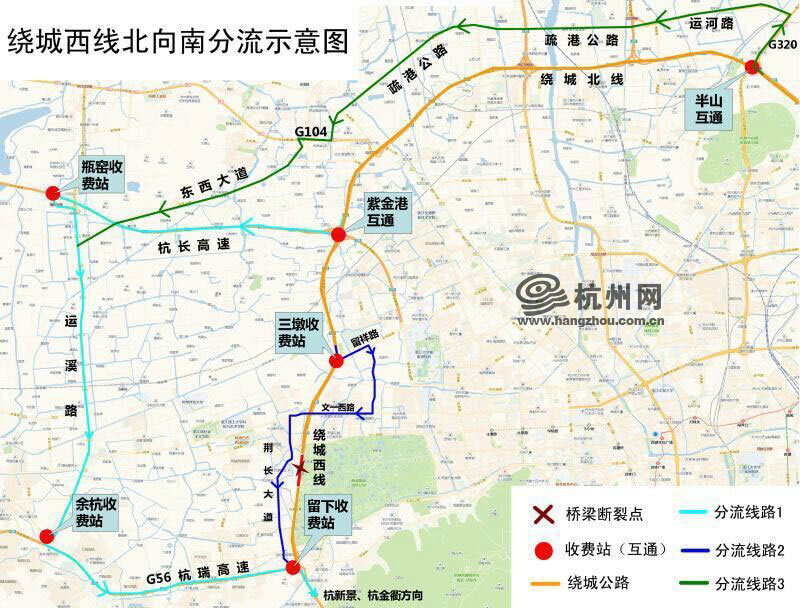 (一)杭州绕城西线北向南分流措施